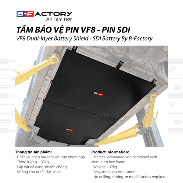 Tấm bảo vệ pin 2 lớp xe Vinfast của B-Factory - Ảnh 4